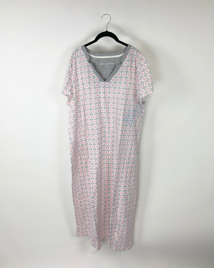 Pink and Grey Nightgown - 1X