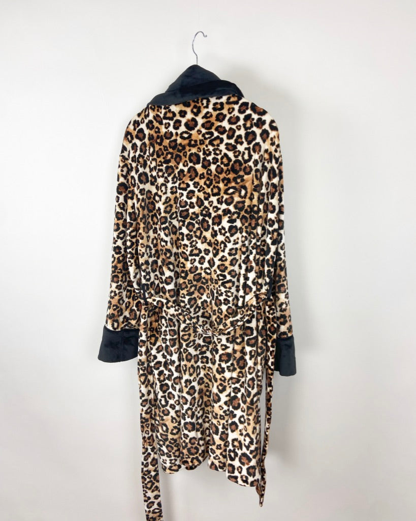 Sleepwear Leopard Print Robe - Small