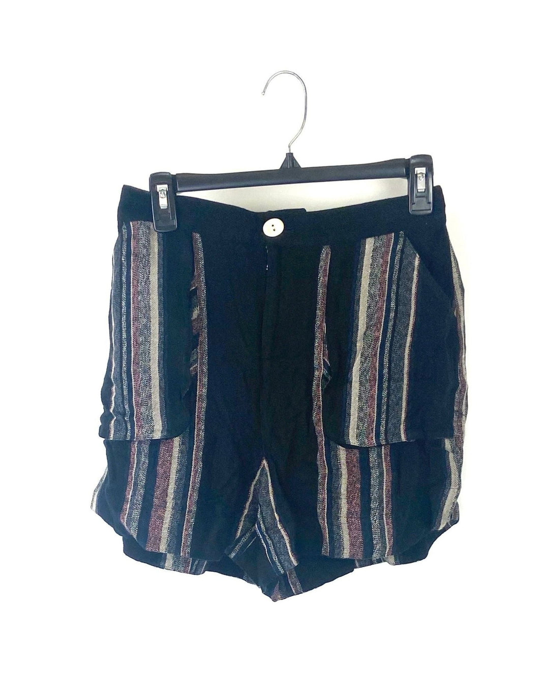 Black Striped Shorts - Medium