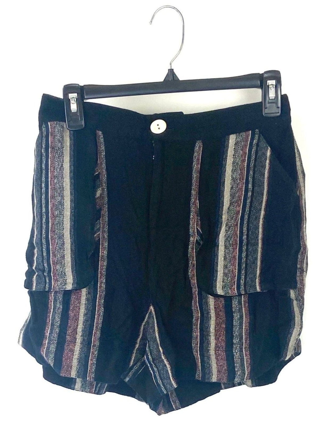 Black Striped Shorts - Medium