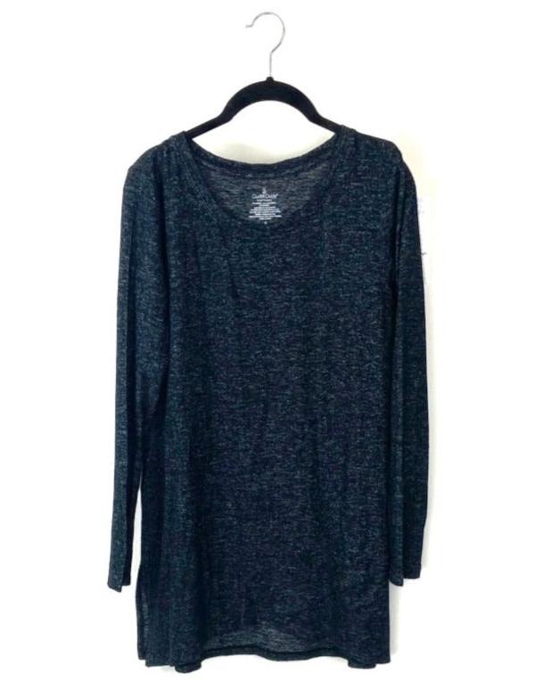 Long Sleeve Black Heather Top - Small