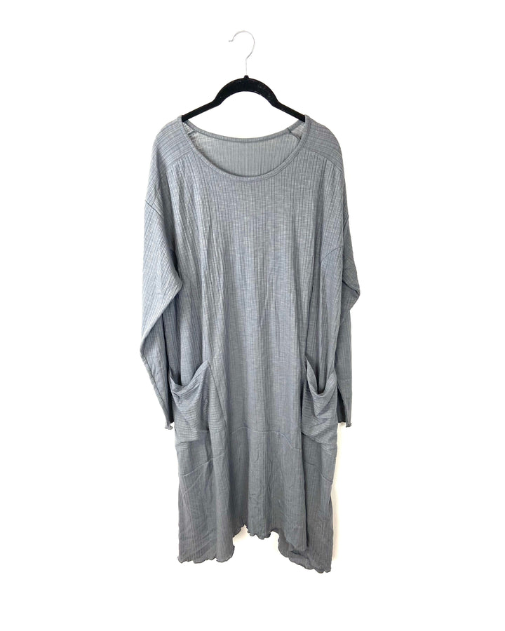 Dark Grey Textured Dress - 1X