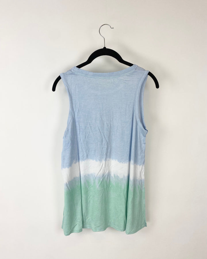 Blue Tie Dye Tank Top - XS
