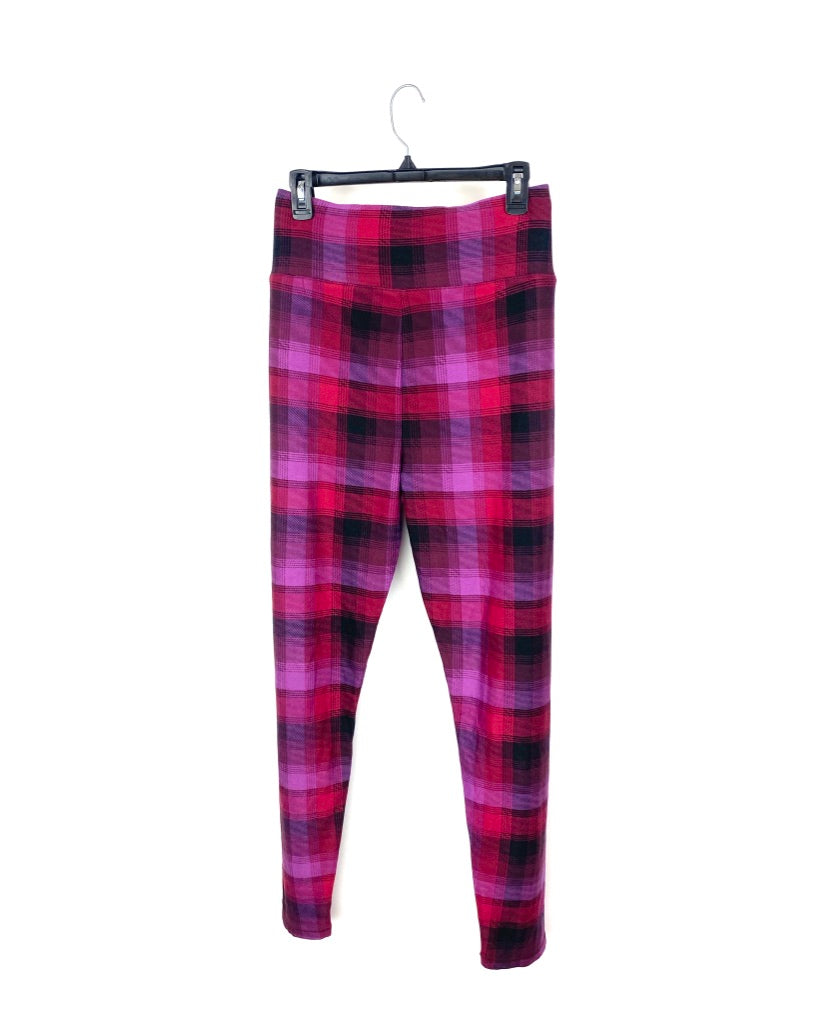 Purple and Red Plaid Lounge Pants - 1X