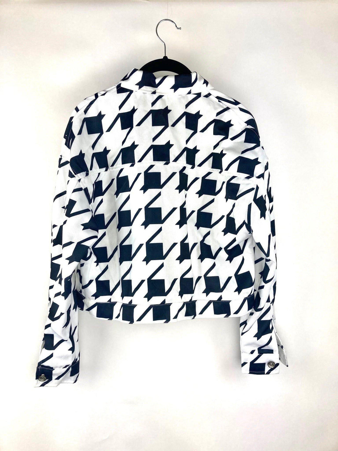 Zaful Blue And White Houndstooth Jacket - Small - The Fashion Foundation - {{ discount designer}}