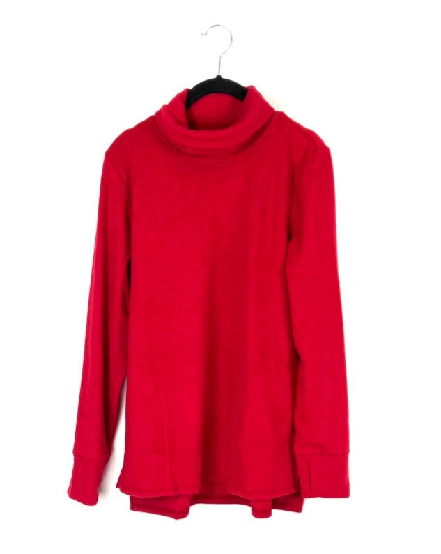 Red Soft Turtle Neck Top - Size 6/8