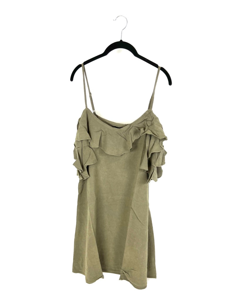 Green Ruffle Dress - Small, Medium