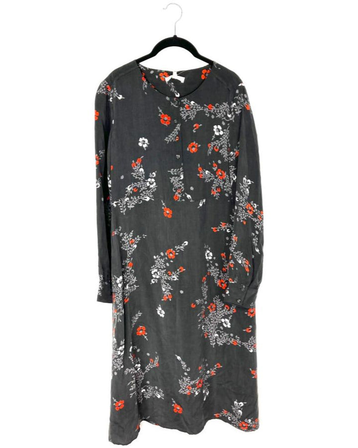 Floral Midi Dress - Size 8