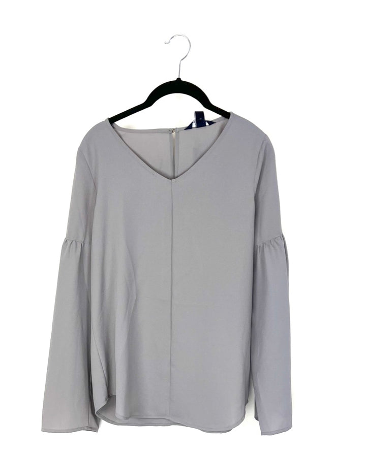 Grey Long Sleeve Blouse - Size 4
