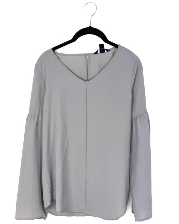 Grey Long Sleeve Blouse - Size 4