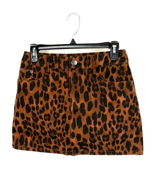 Tan Cheetah Mini Skirt - Small, Medium, Large