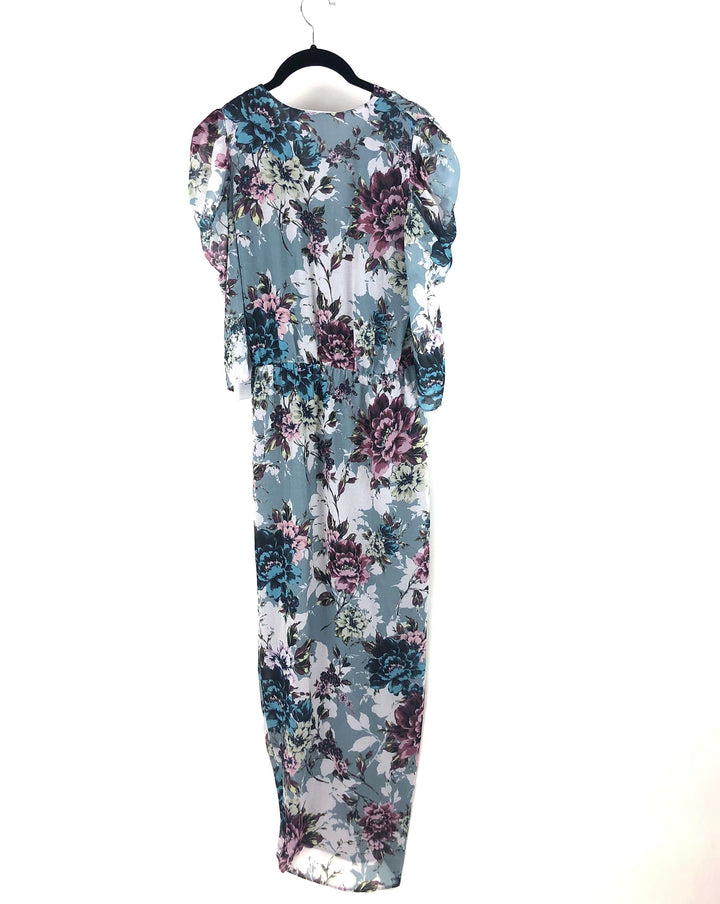 Blue Floral Dress - Small